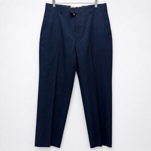 Vintage Evan Picone Mens 32R Navy Pinstripe 100% Wool Dress Pants Trousers